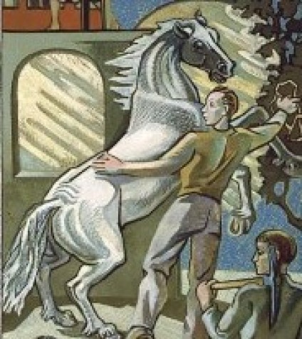 mural white horse